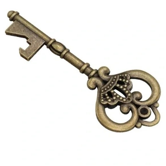 Antique style gold skeleton bottle openers. NIP SET OF 2 - Picture 3 of 9